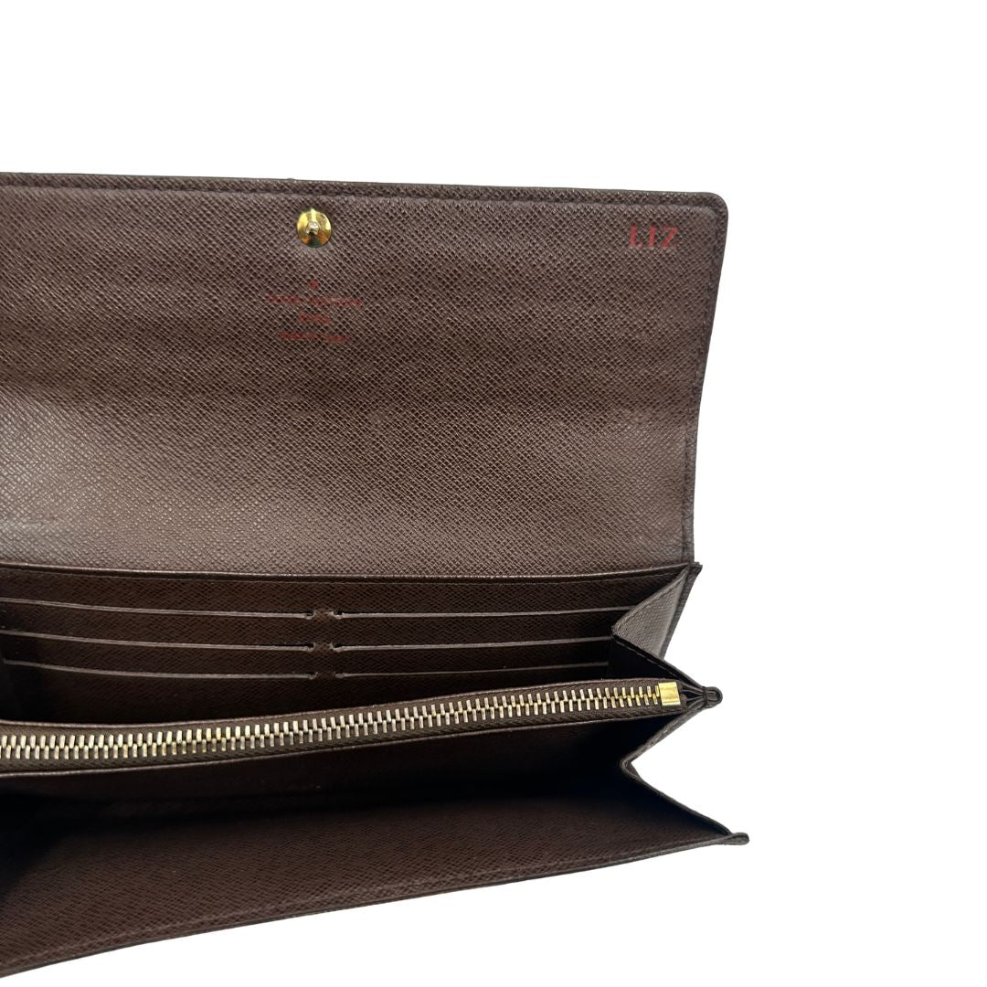 Portafoglio Louis Vuitton Damier Ébène personalizzato