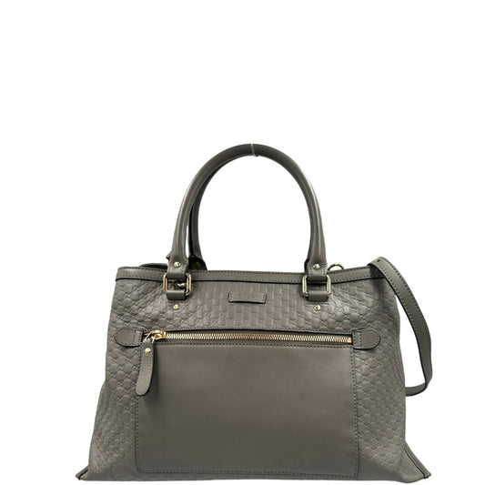 front Borsa Gucci in pelle grigia, di lusso, originale, usata 