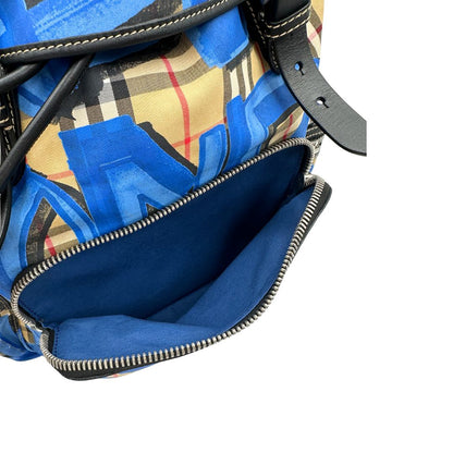 Zaino Burberry Check Graffiti Print Rucksack