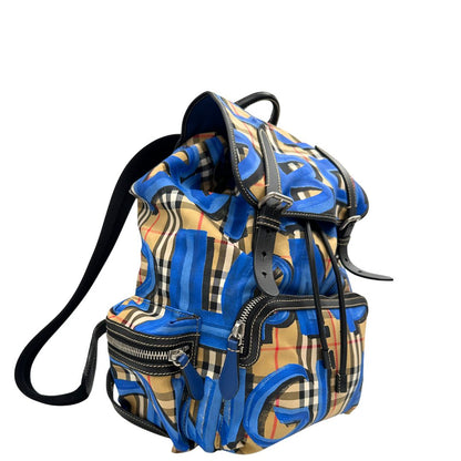 Zaino Burberry Check Graffiti Print Rucksack