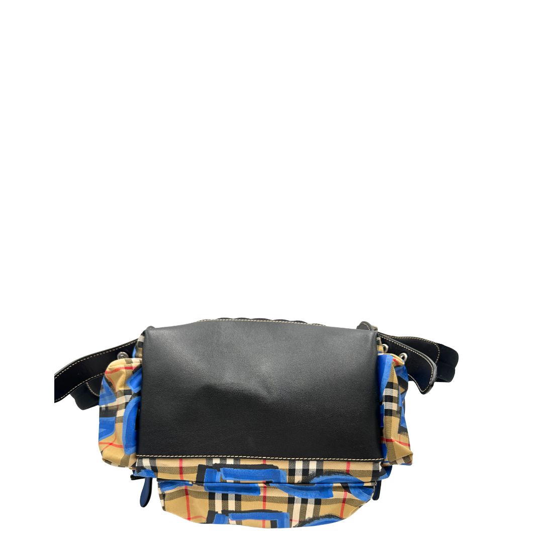 Zaino Burberry Check Graffiti Print Rucksack