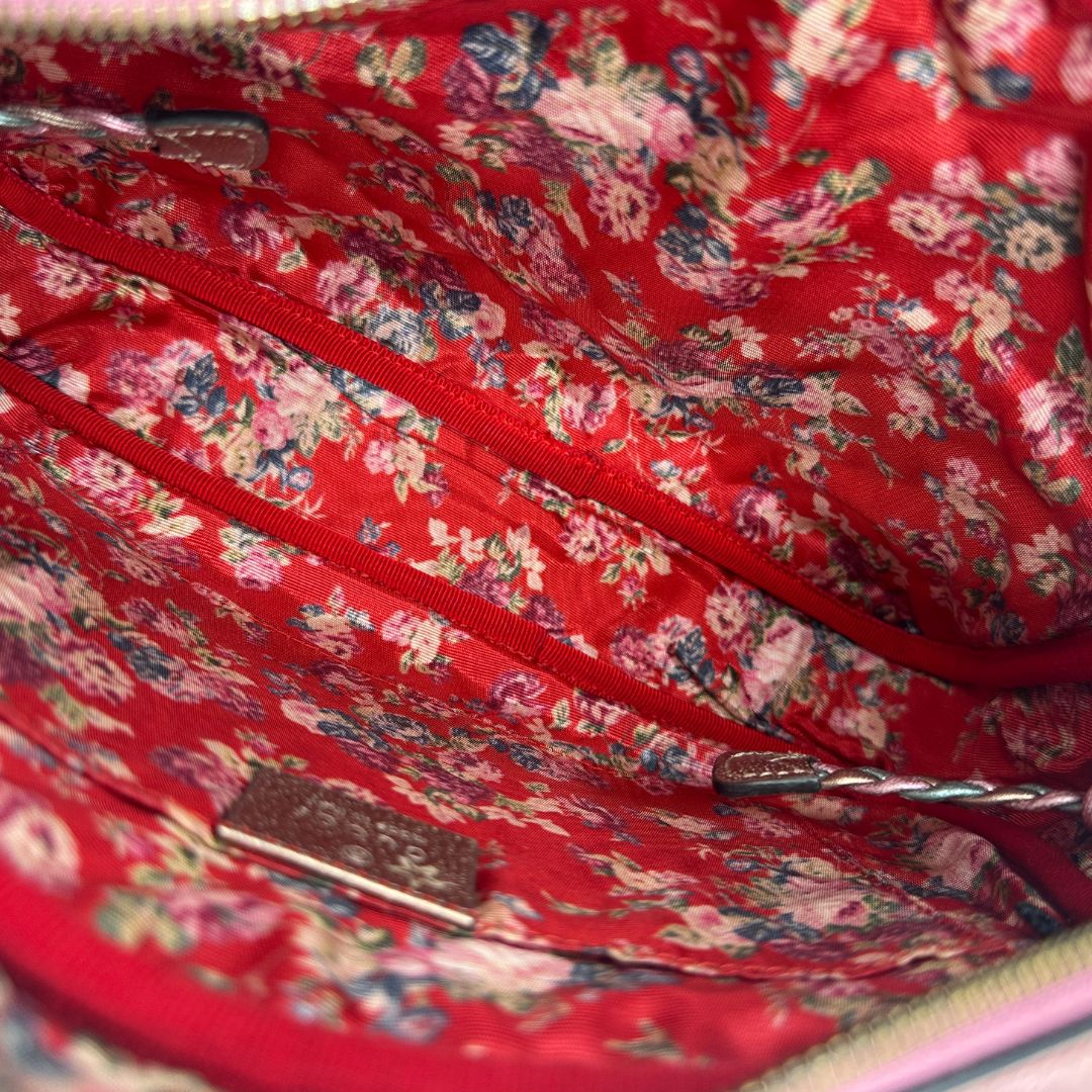 Borsa Gucci in pelle laminata bicolore, di lusso, originale, ottime condizioni, usata