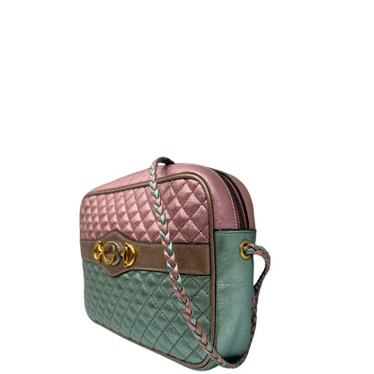 lato Borsa Gucci in pelle laminata bicolore, di lusso, originale, ottime condizioni, usata 