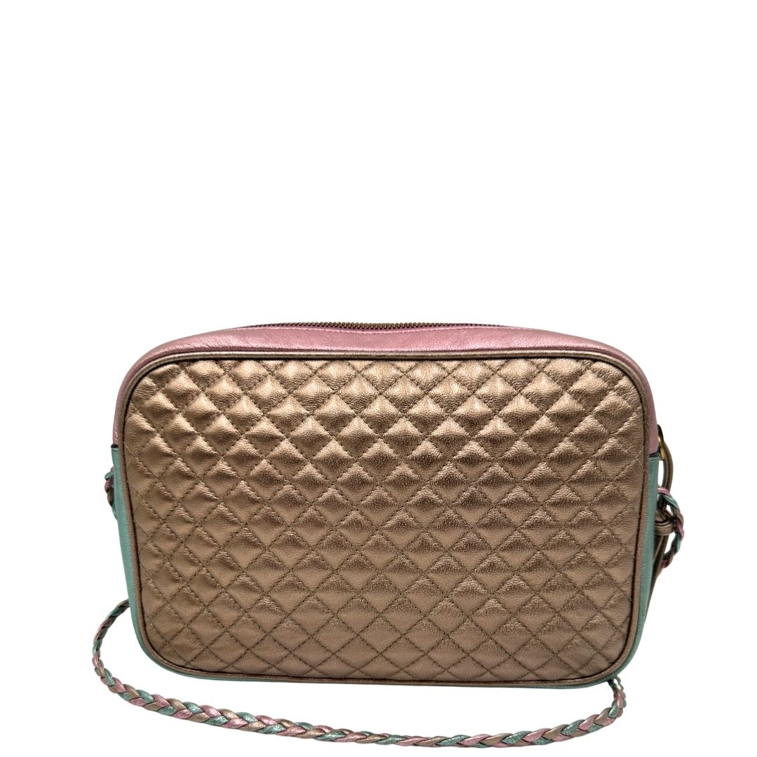 retro Borsa Gucci in pelle laminata bicolore, di lusso, originale, ottime condizioni, usata
