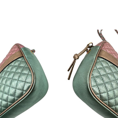 Borsa Gucci in pelle laminata bicolore, di lusso, originale, ottime condizioni, usata