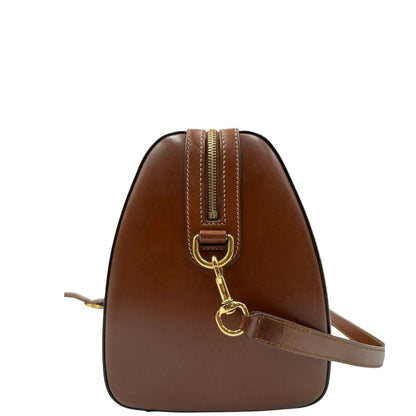 lato Bauletto Gucci in canvas GG e pelle marrone, di lusso, originale, usato 