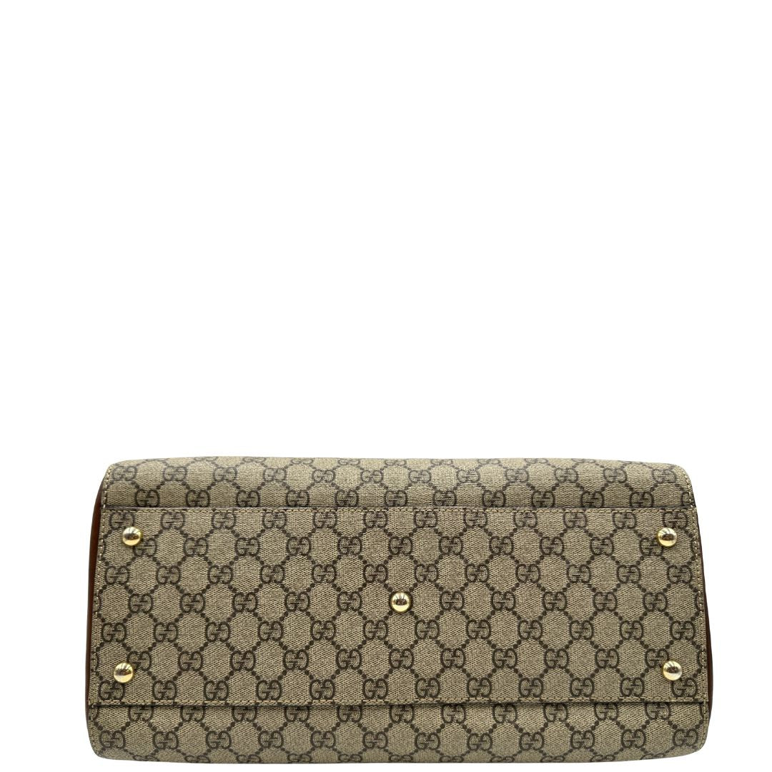 base Bauletto Gucci in canvas GG e pelle marrone, di lusso, originale, usato 