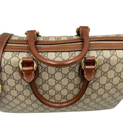manici Bauletto Gucci in canvas GG e pelle marrone, di lusso, originale, usato