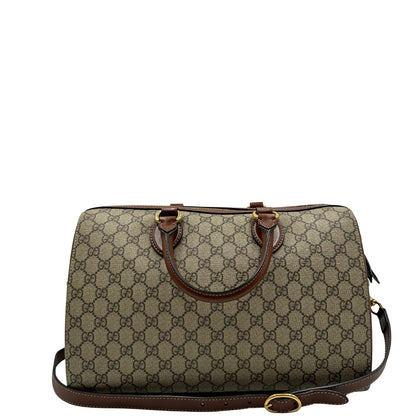 retro Bauletto Gucci in canvas GG e pelle marrone, di lusso, originale, usato 