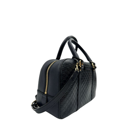 lato  Bauletto Gucci in pelle blu notte trama microguccissima, di lusso, originale, usata