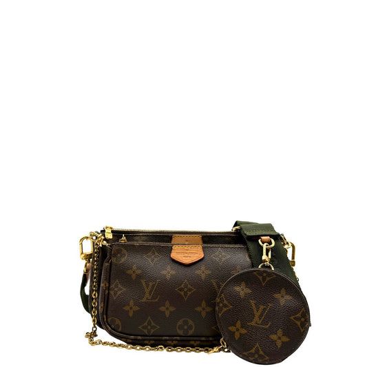 front Multi Pochette Accessoires Louis Vuitton in canvas marrone monogram 
