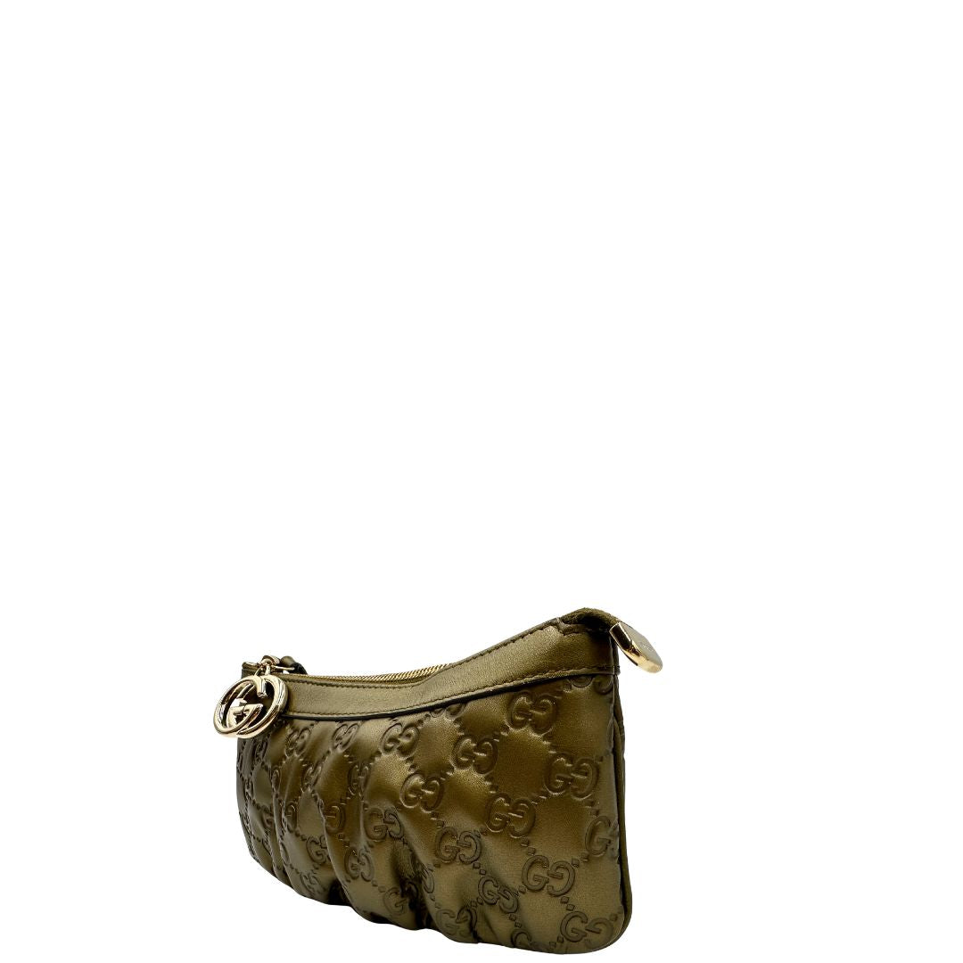 Pochette Gucci Guccissima verde