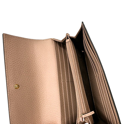 Portafoglio Gucci in canvas GG con fintiure in pelle rosa