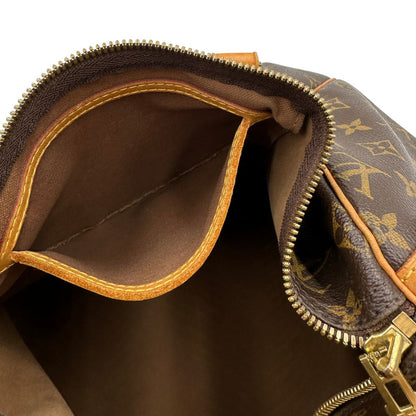 interno  Speedy Louis Vuitton in canvas marrone, di lusso, originale, ottime condizioni, usata 