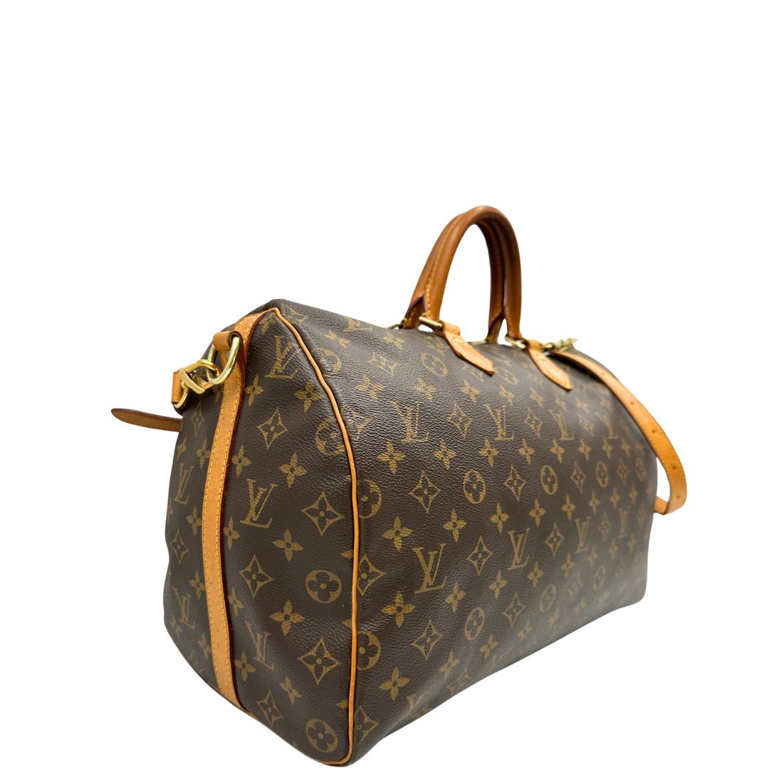 lato m Speedy Louis Vuitton in canvas marrone, di lusso, originale, ottime condizioni, usata 