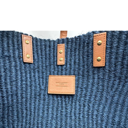  Borsa Saint Laurent realizzata in rafia blu