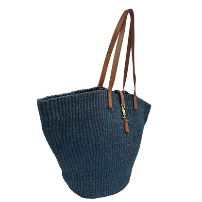 layo  Borsa Saint Laurent realizzata in rafia blu 