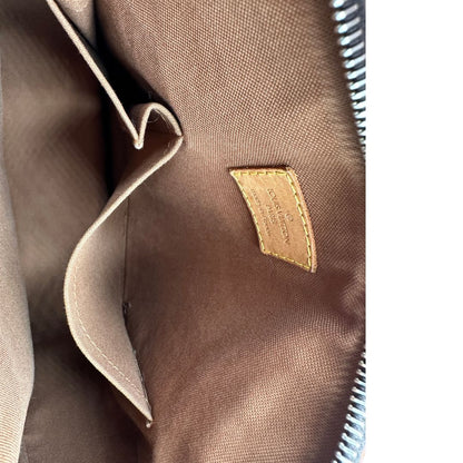 interno  Borsa LV in canvas marrone monogram con finiture in vacchetta naturale