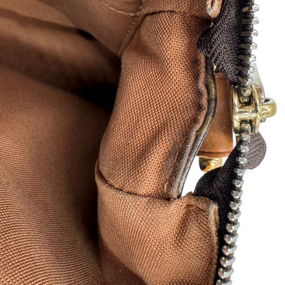 interno  Borsa LV in canvas marrone monogram con finiture in vacchetta naturale