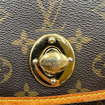  Borsa LV in canvas marrone monogram con finiture in vacchetta naturale