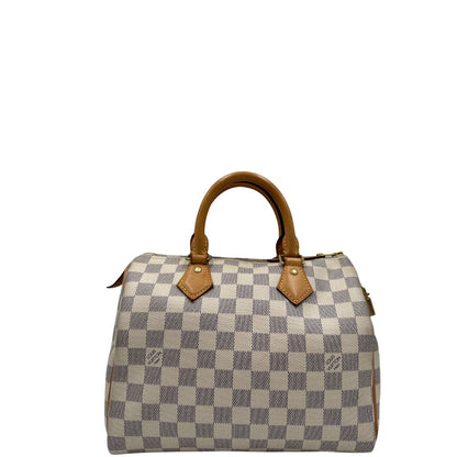 front Borsa LV Speedy 25 in canvas damier azur 