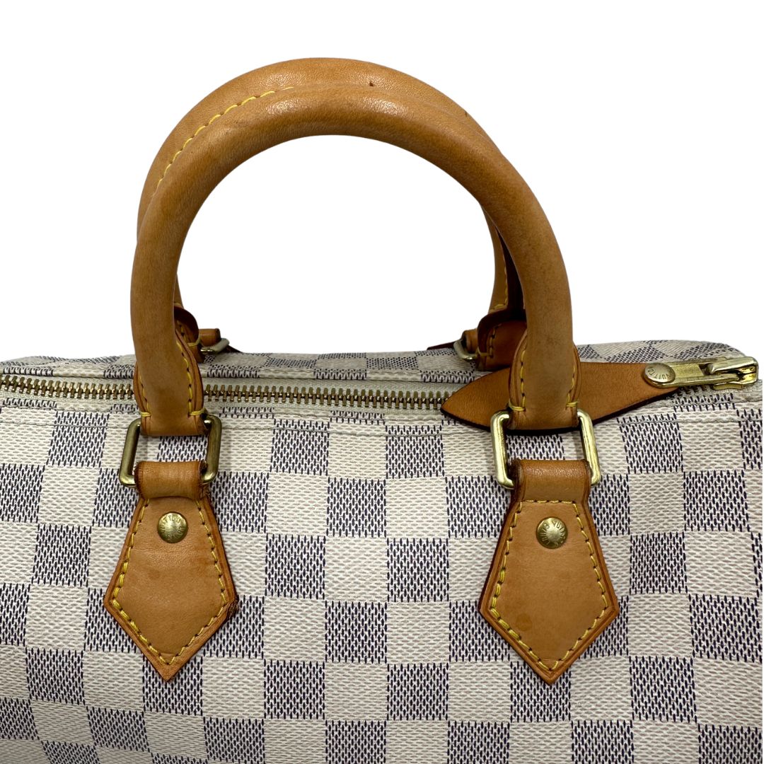 manici Borsa LV Speedy 25 in canvas damier azur 