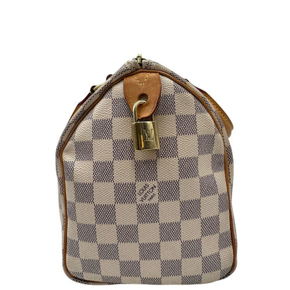 lato Borsa LV Speedy 25 in canvas damier azur 