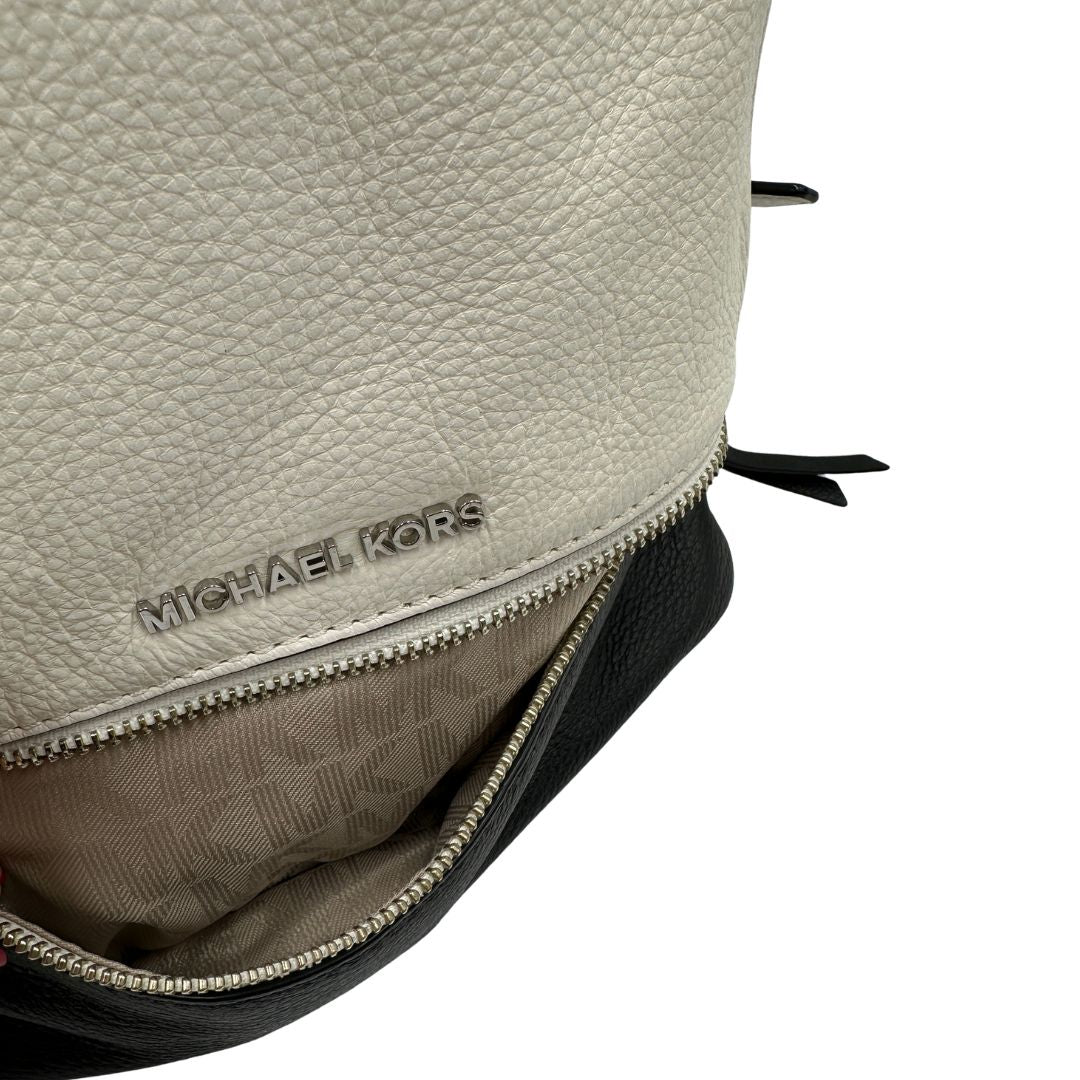 interno Zaino Michael Kors in pelle bianca e nera