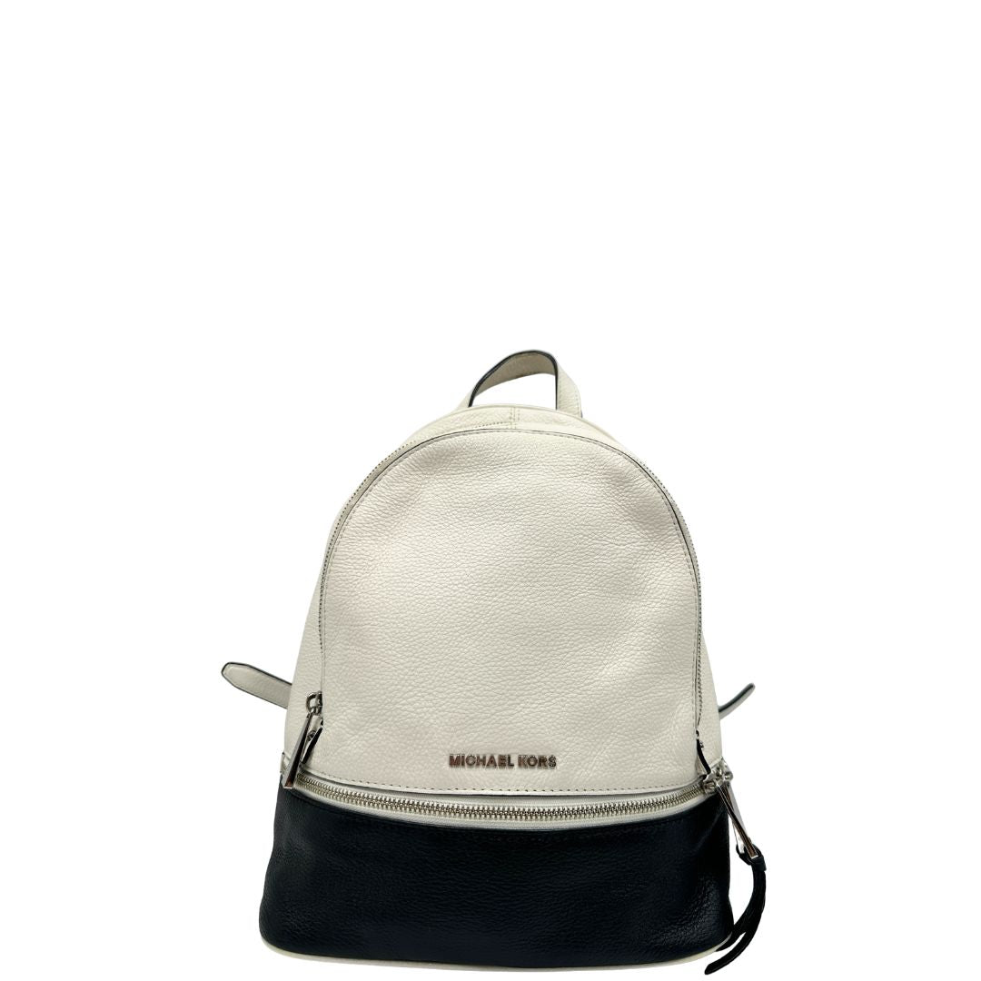 front Zaino Michael Kors in pelle bianca e nera 