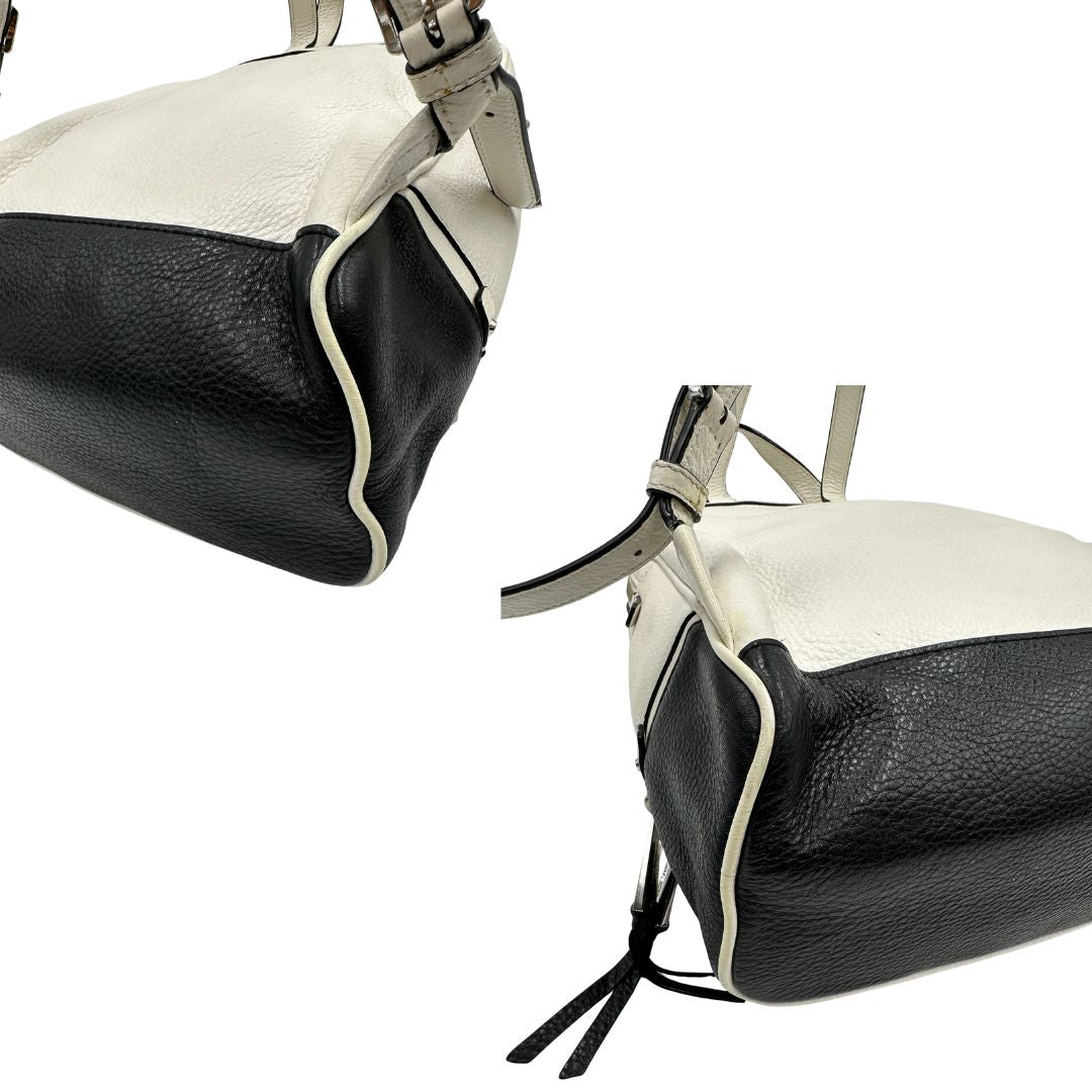 angoli Zaino Michael Kors in pelle bianca e nera