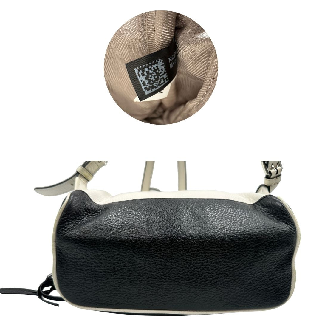 base  Zaino Michael Kors in pelle bianca e nera
