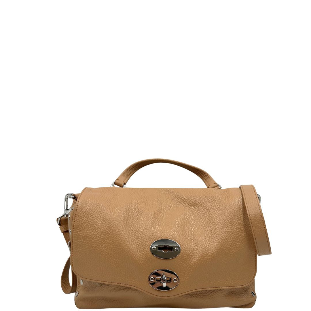 front Postina in pelle beige nella misura S