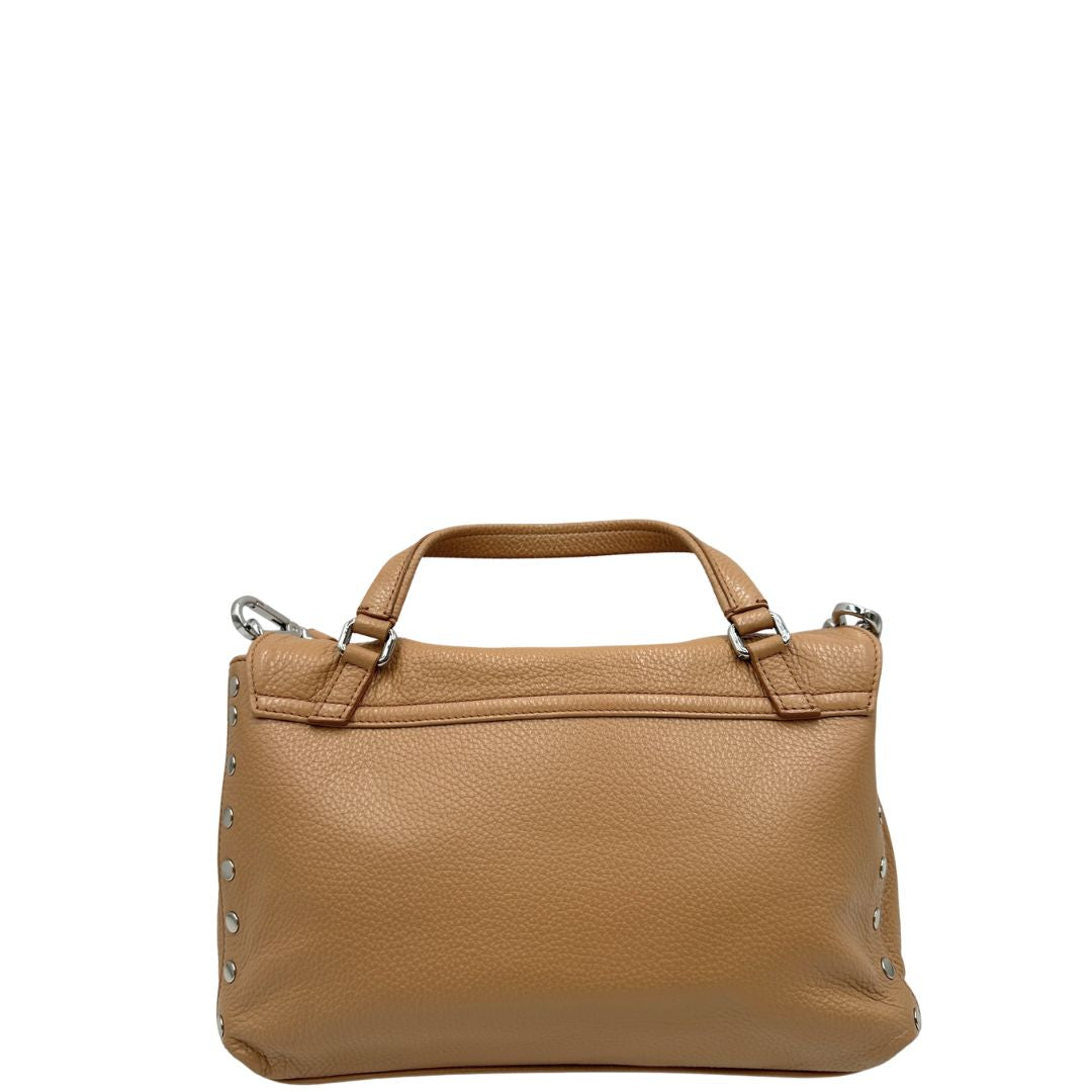 retro Postina in pelle beige nella misura S 