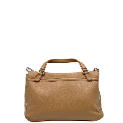retro Postina in pelle beige nella misura S 