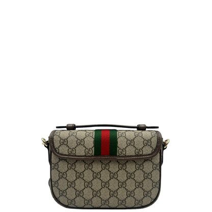 retro Tracolla Ophidia GG in canvas e pelle marrone, di lusso, eccellenti condizioni, usata 