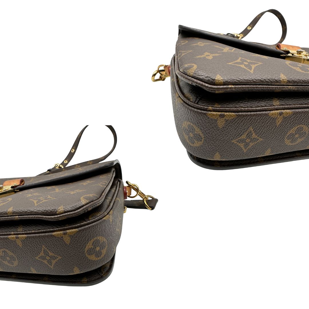 angoli Borsa LV in canvas monogrammato marrone 