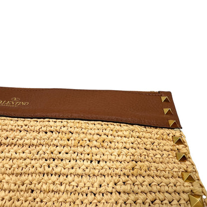  Pochette V.G. in paglia intrecciata beige