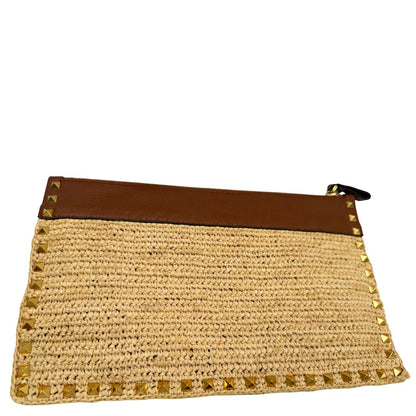  Pochette V.G. in paglia intrecciata beige 