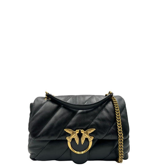 front Borsa Pinko in pelle nera trapuntata 
