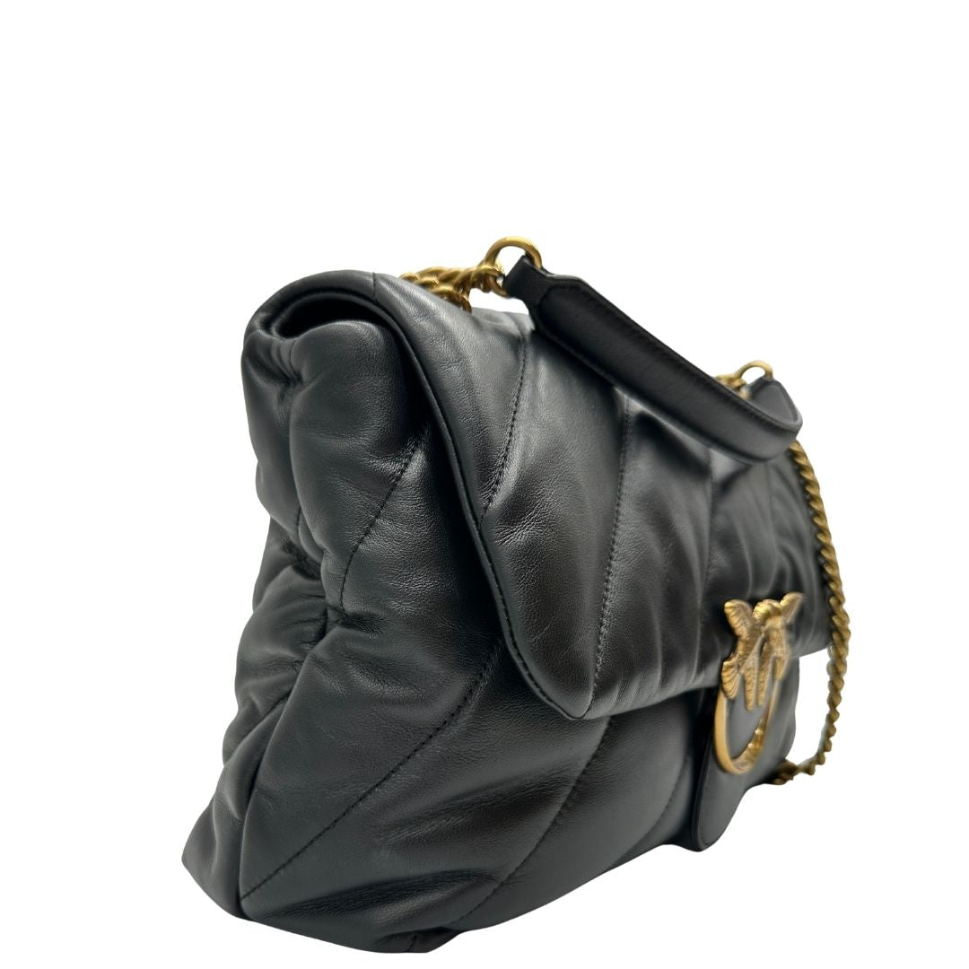 lato  Borsa Pinko in pelle nera trapuntata  