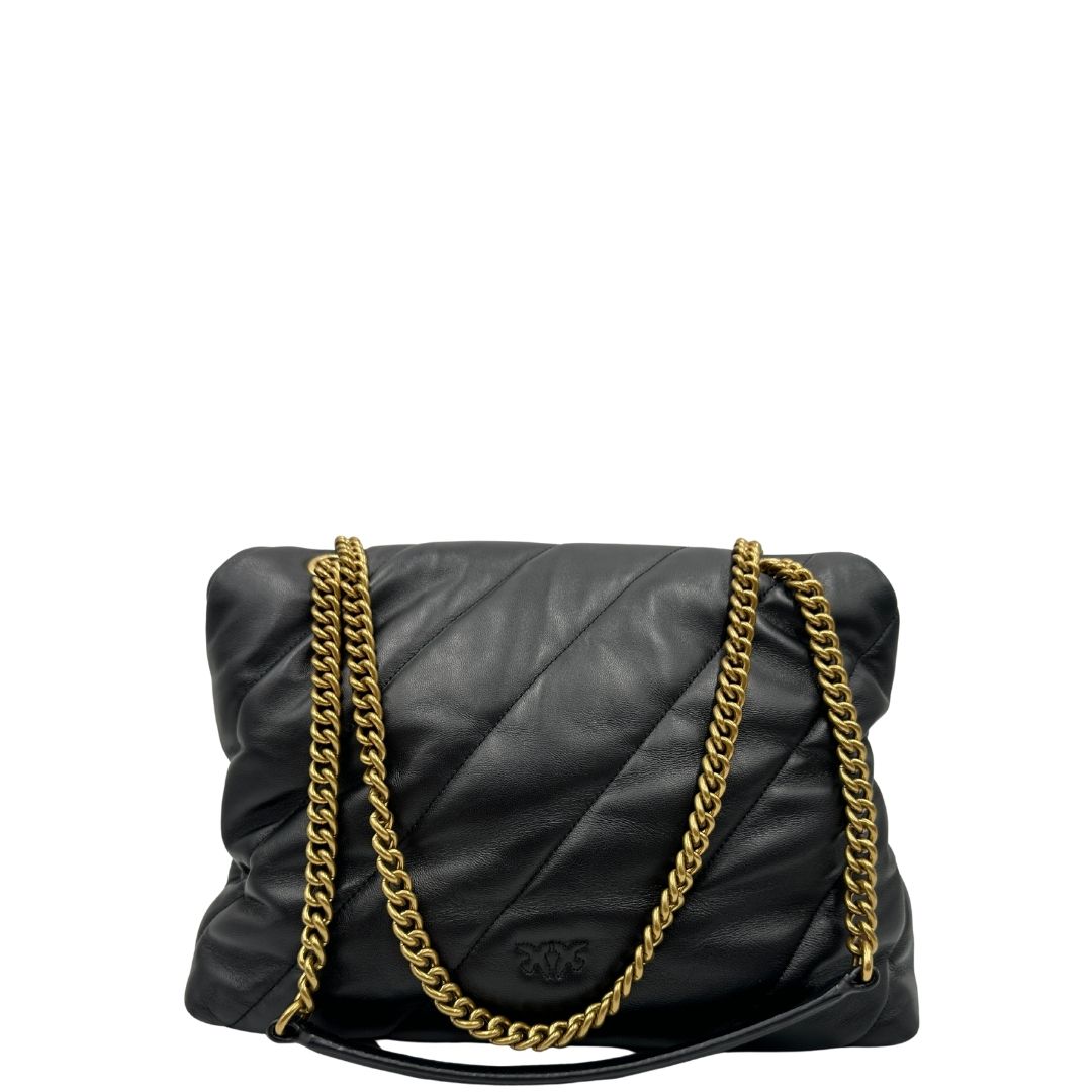 retro  Borsa Pinko in pelle nera trapuntata  