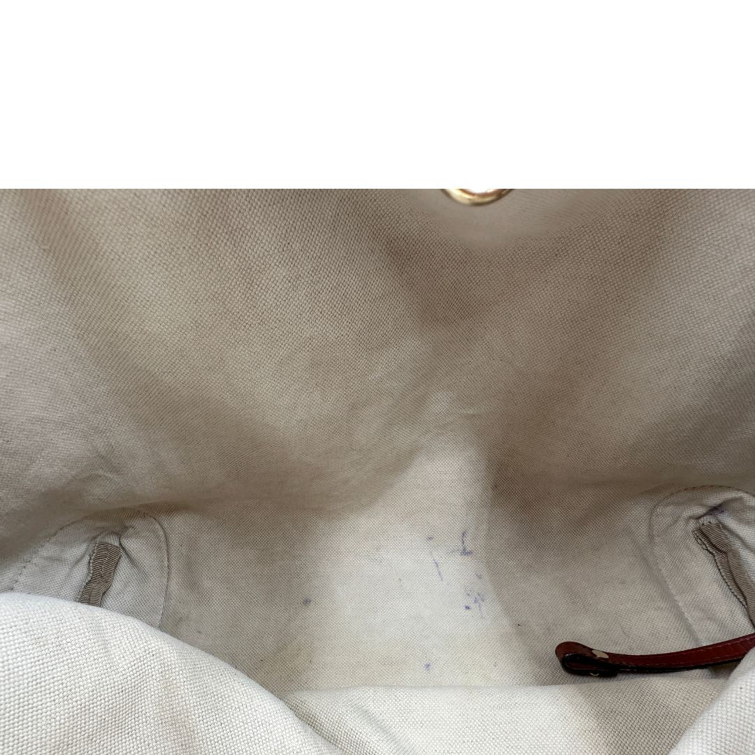 interno Borsa Tote Gucci in tessuto GG con finiture in pelle color terracotta 