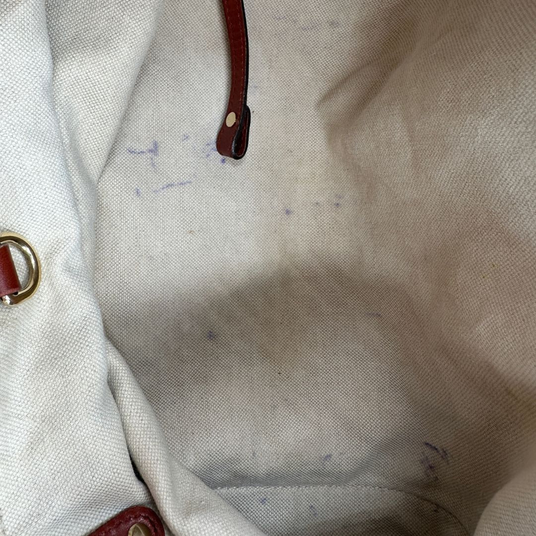 interno Borsa Tote Gucci in tessuto GG con finiture in pelle color terracotta 