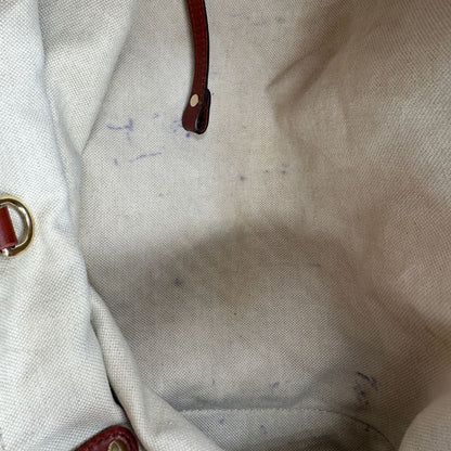 interno Borsa Tote Gucci in tessuto GG con finiture in pelle color terracotta 