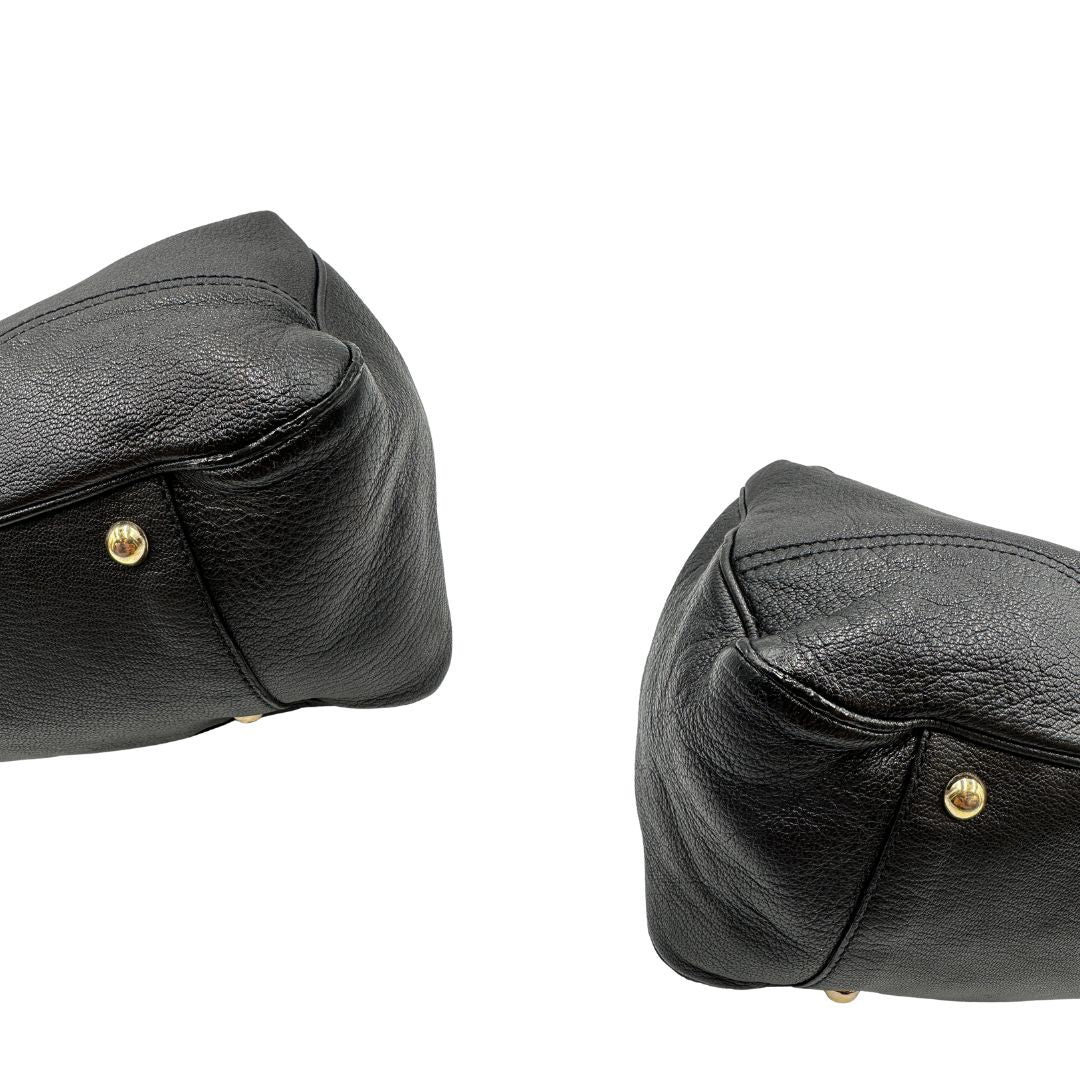 Borsa Gucci in pelle nera GG con dettagli Web verdi e rossi