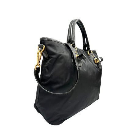 lqato Borsa Prada in nylon e pelle nera 