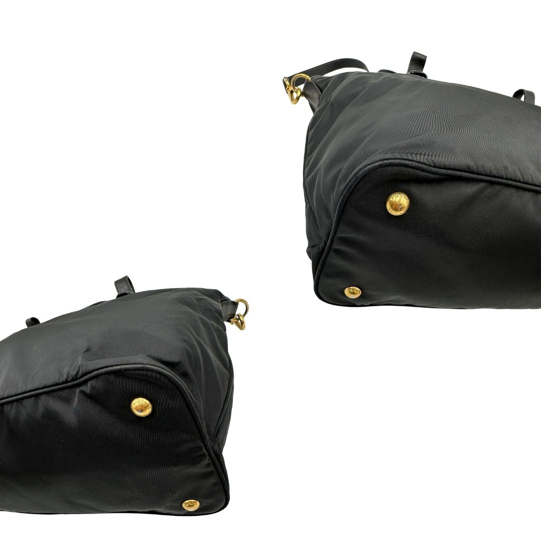 angoli Borsa Prada in nylon e pelle nera