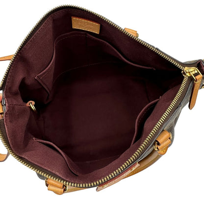 interno  Borsa LV in canvas marrone  