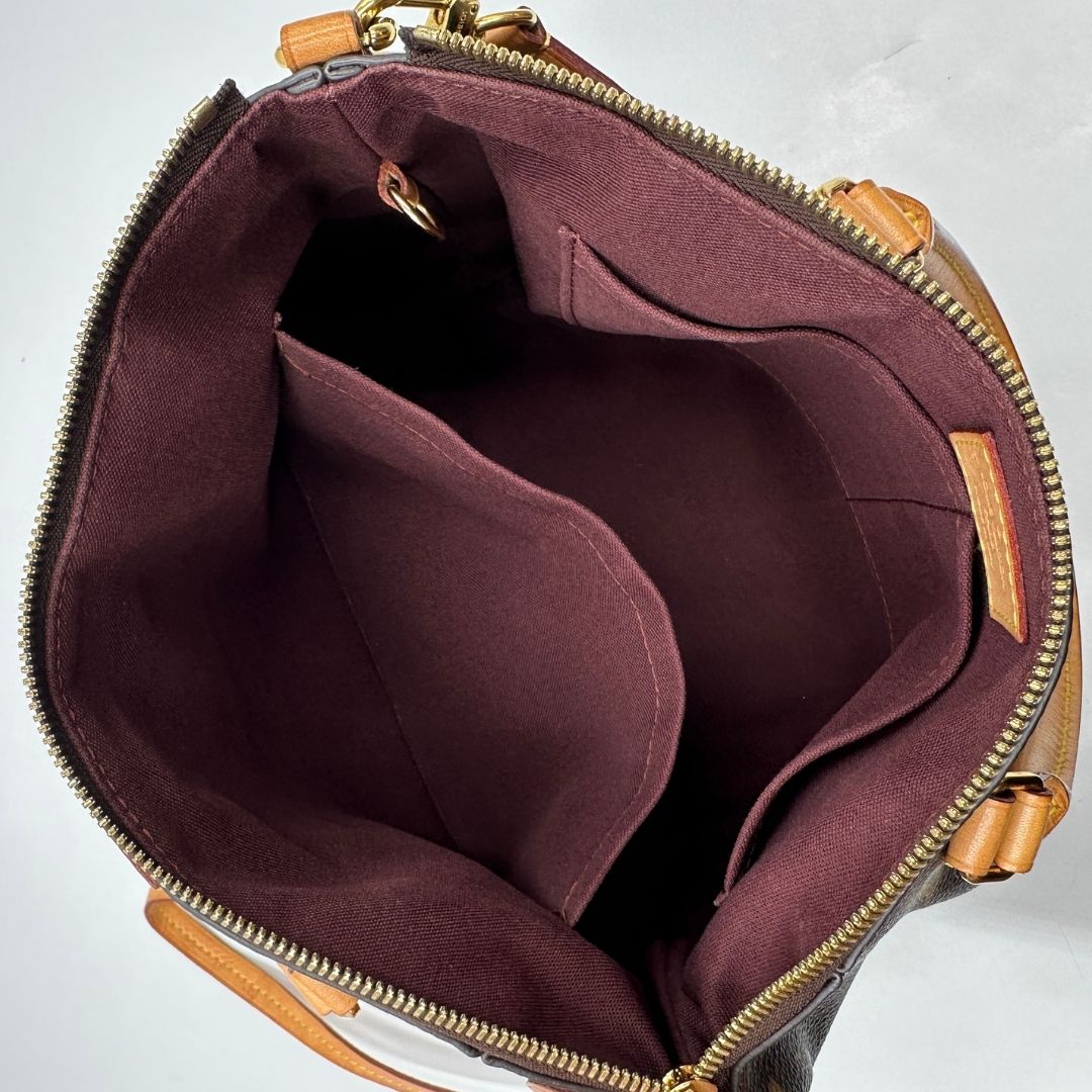interno  Borsa LV in canvas marrone  