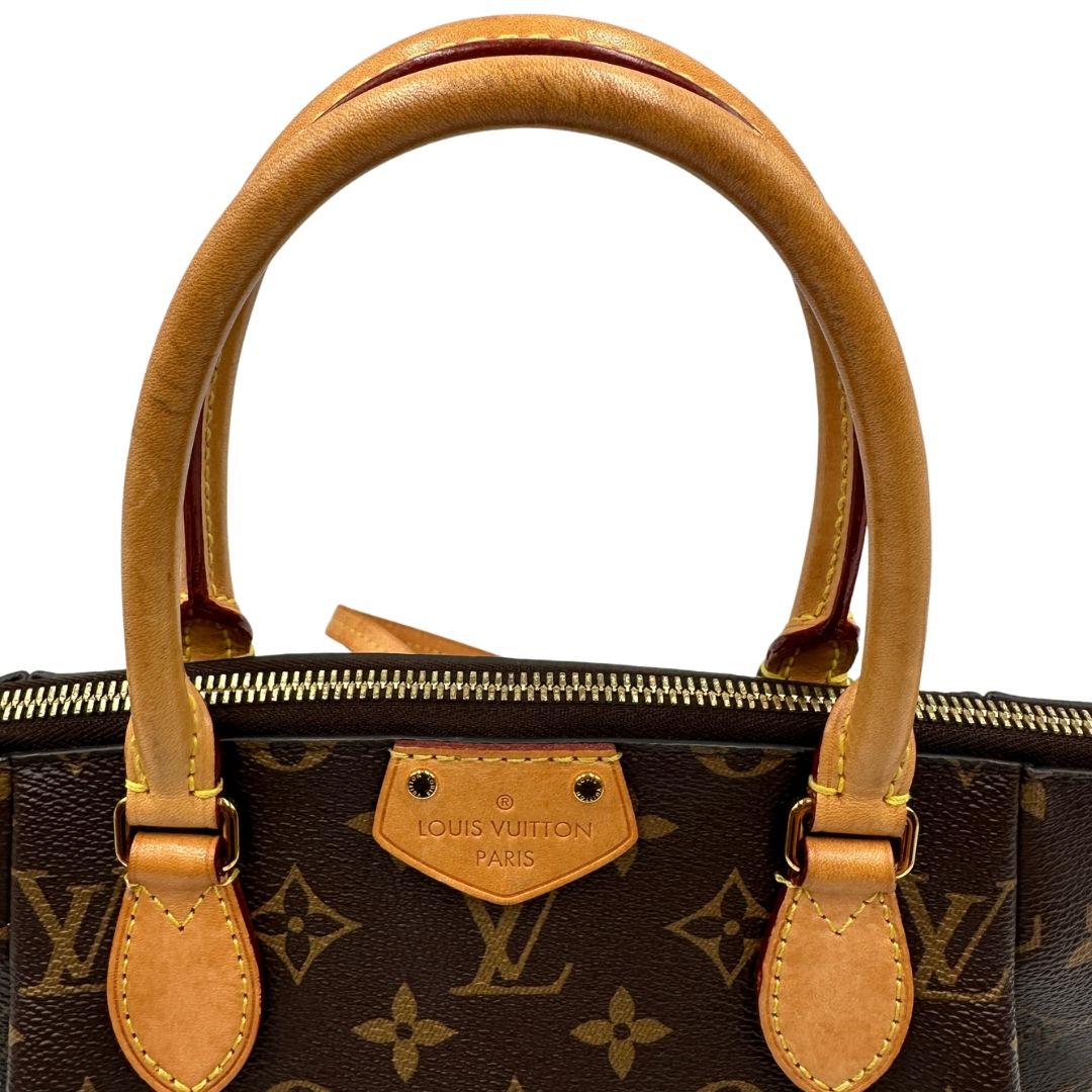 manici  Borsa LV in canvas marrone 